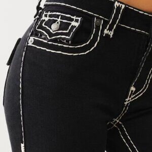 True Religion Women's Black Mid Rise Bootcut